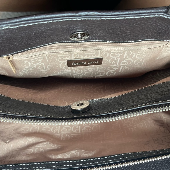 Charles David Black Leather Buckle Handle Handbag - Picture 4 of 5